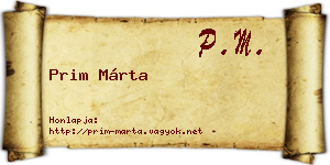 Prim Márta névjegykártya